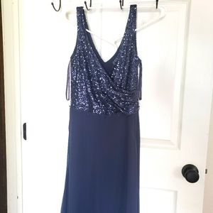 Lauren by Ralph Lauren Sequin Navy Gown